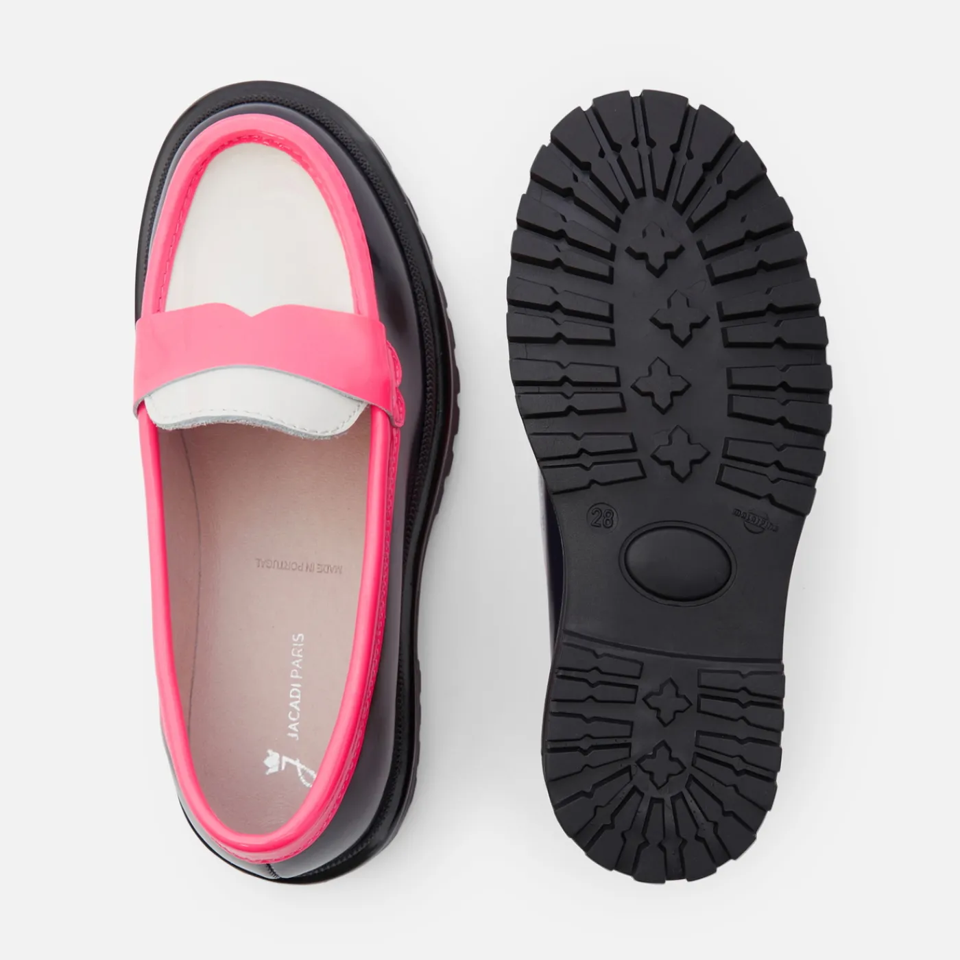 Loafers, Lace-Ups And Moccasins-Jacadi Girl moccasins in glazed leather Blue/Multicolour
