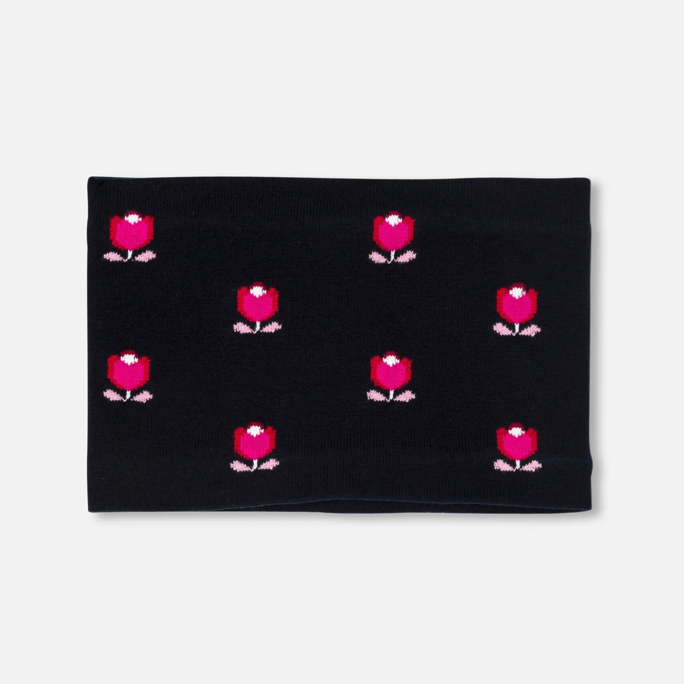 Beanies, Scarves And Gloves|Accessories-Jacadi Girl snood with lining Navy/Multicolour