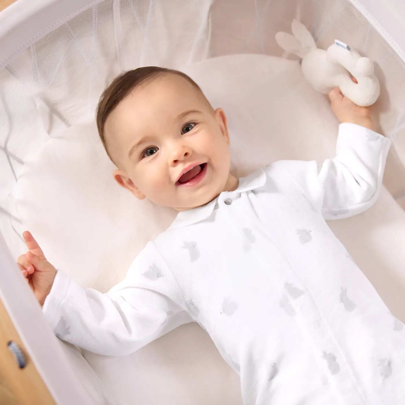 Pajamas|Pajamas-Jacadi Baby velvet pajamas White/Multicolour