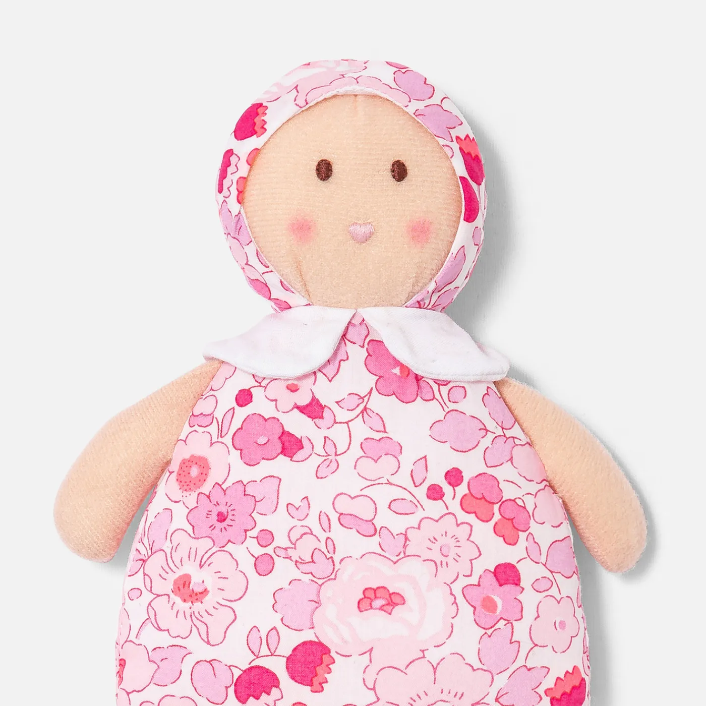 Plush And Activity Toys|Plush And Activity Toys-Jacadi Josephine Liberty fabric rattle doll Pink/Multicolour