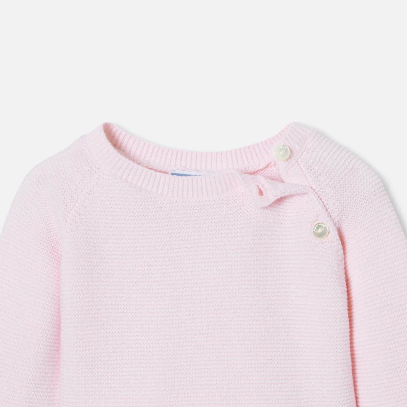 Bloomers, Overalls And Sets-Jacadi Baby girl set in garter stitch Jacadi pale Pink