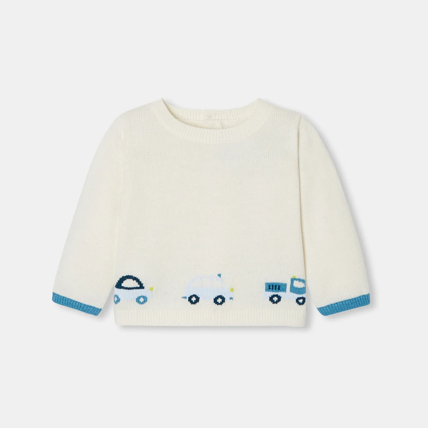 Jumpers, Sweatshirts And Cardigans-Jacadi Baby boy jersey jumper Soft White/Multicolour